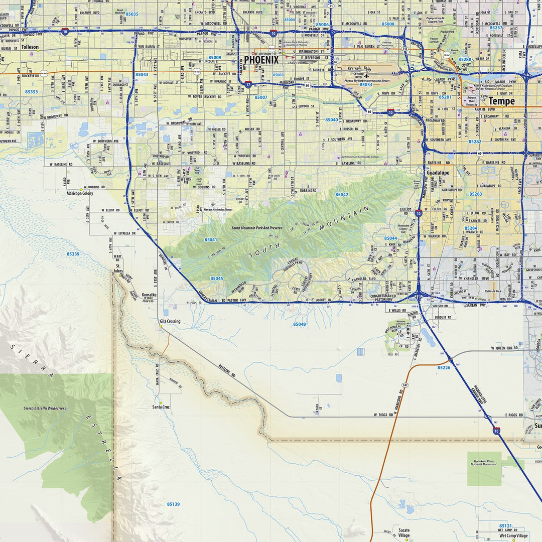 Phoenix Metro Area with Shaded Relief