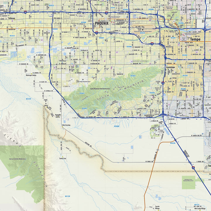 Phoenix Metro Area with Shaded Relief