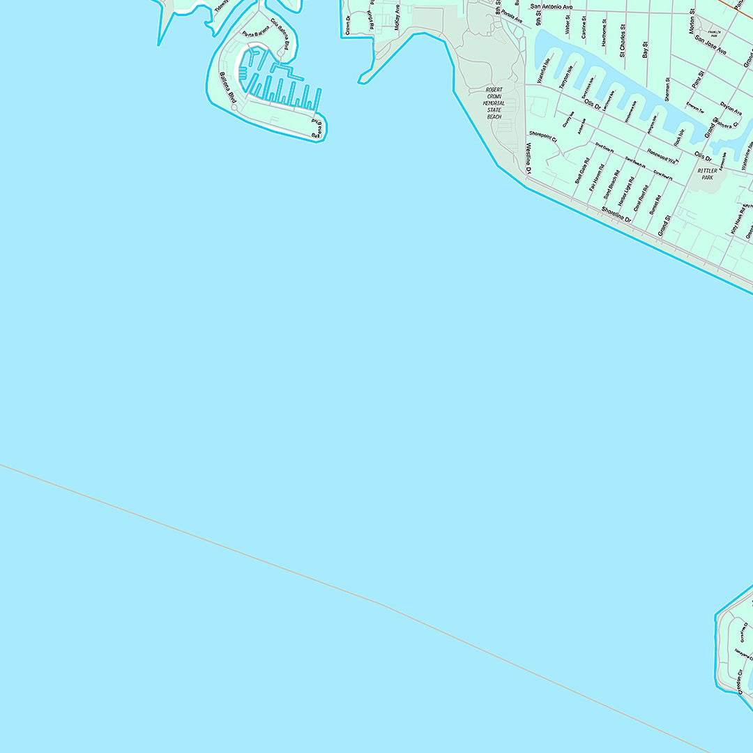 Premium Style Wall Map of Alameda, CA