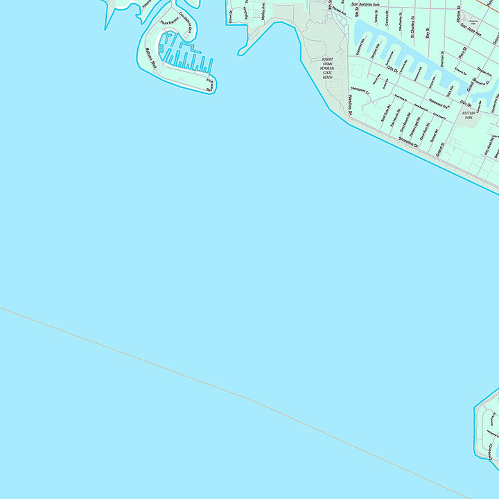 Premium Style Wall Map of Alameda, CA