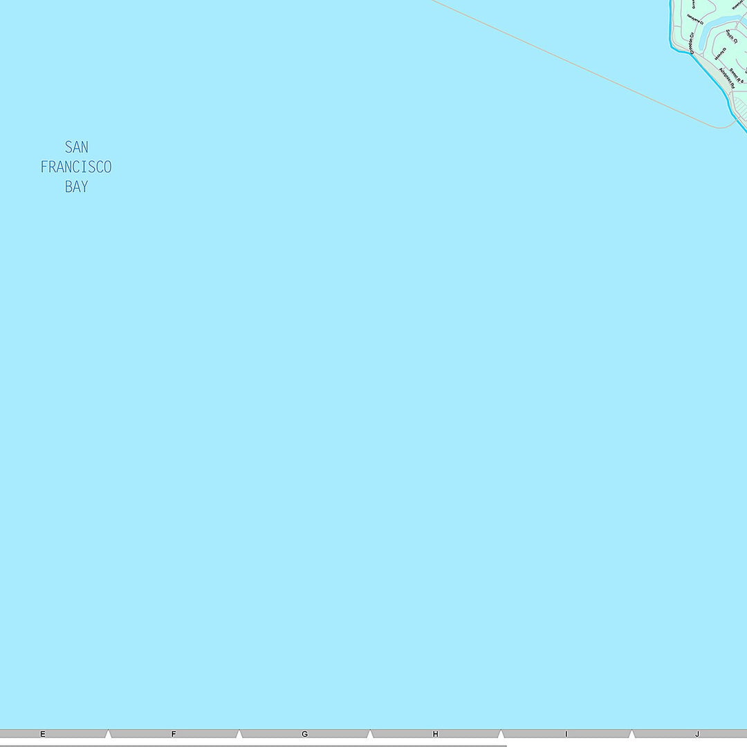 Premium Style Wall Map of Alameda, CA