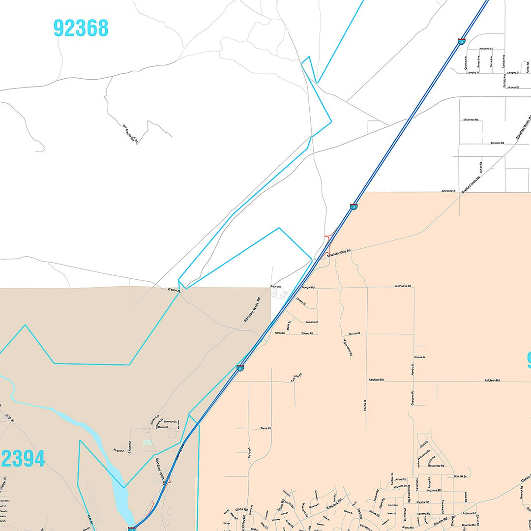 Premium Style Wall Map of Apple Valley, CA
