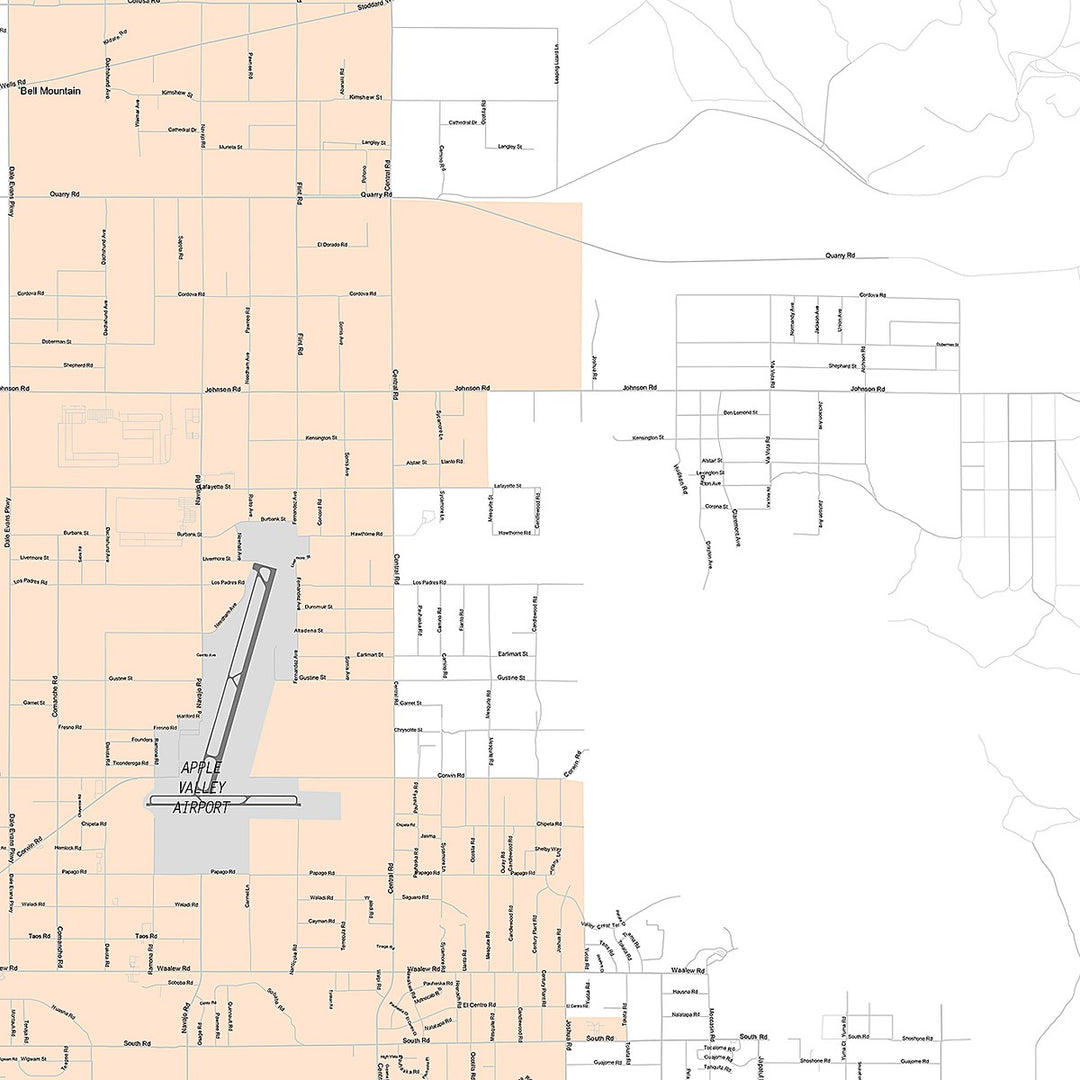 Premium Style Wall Map of Apple Valley, CA