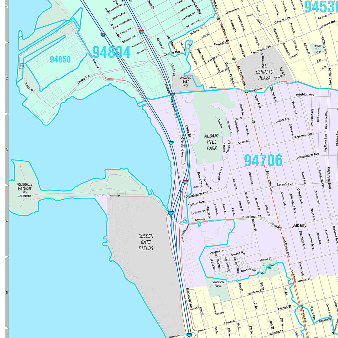 Premium Style Wall Map of Berkeley, CA