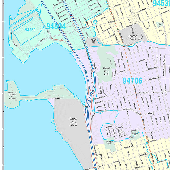 Premium Style Wall Map of Berkeley, CA