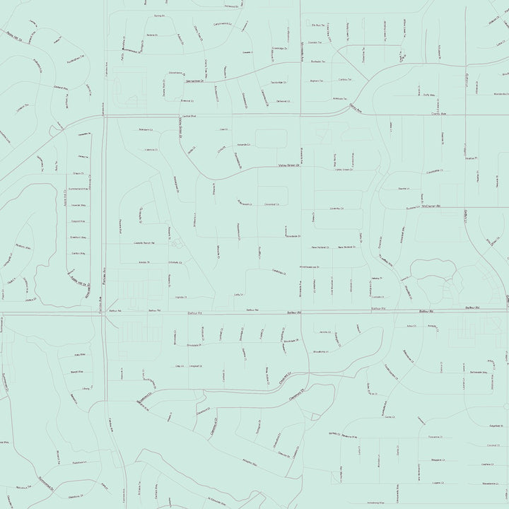 Color Cast Zip Code Style Wall Map of Brentwood, CA