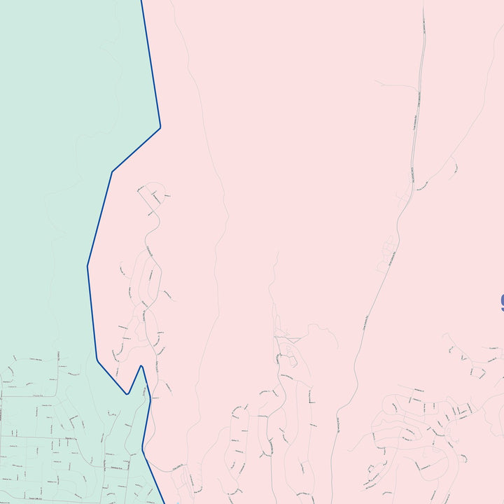 Color Cast Zip Code Style Wall Map of Castro Valley, CA