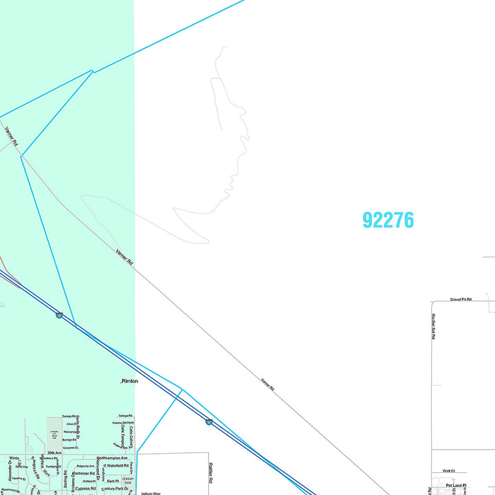 Premium Style Wall Map of Cathedral City, CA