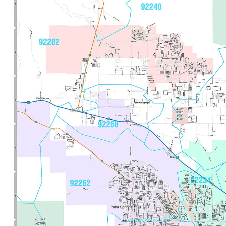 Premium Style Wall Map of Coachella Valley, CA