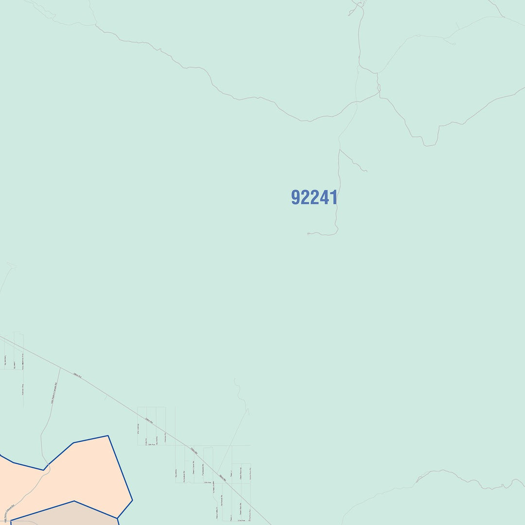 Color Cast Zip Code Style Wall Map of Coachella Valley, CA