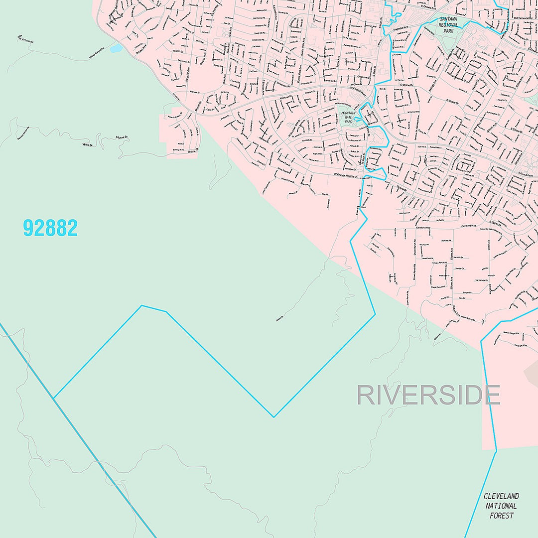 Premium Style Wall Map of Corona, CA