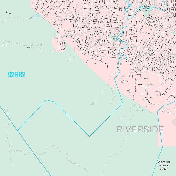 Premium Style Wall Map of Corona, CA