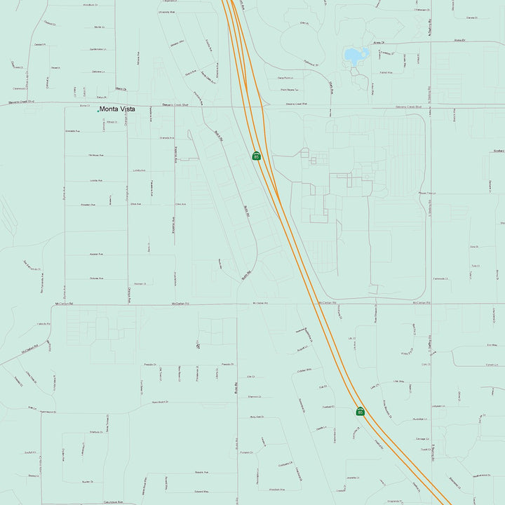 Color Cast Zip Code Style Wall Map of Cupertino, CA