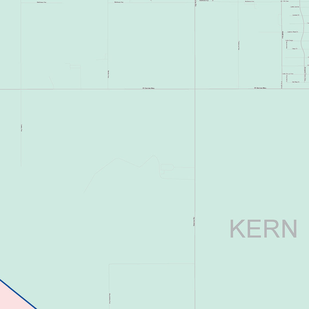 Color Cast Zip Code Style Wall Map of Delano, CA