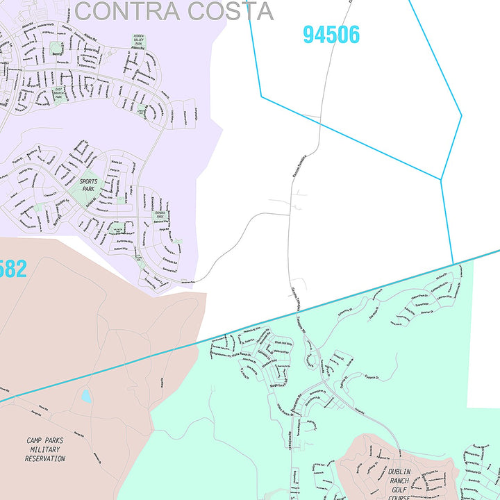 Premium Style Wall Map of Dublin, CA