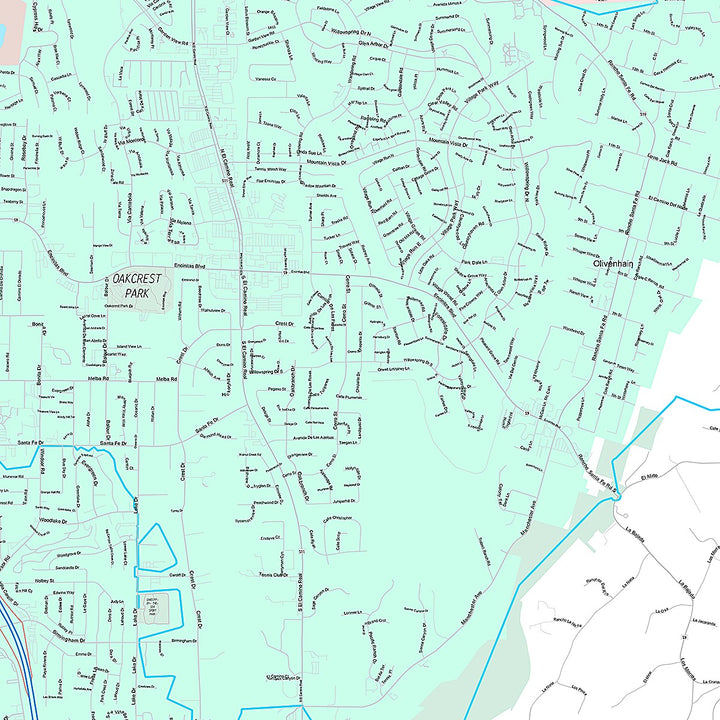 Premium Style Wall Map of Encinitas, CA