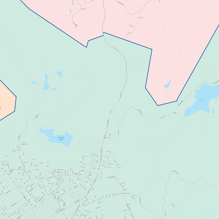 Color Cast Zip Code Style Wall Map of Escondido, CA