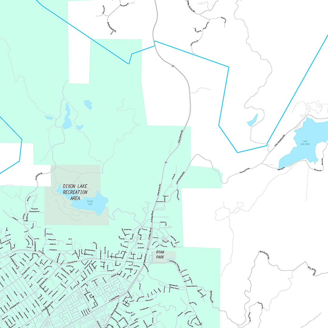 Premium Style Wall Map of Escondido, CA