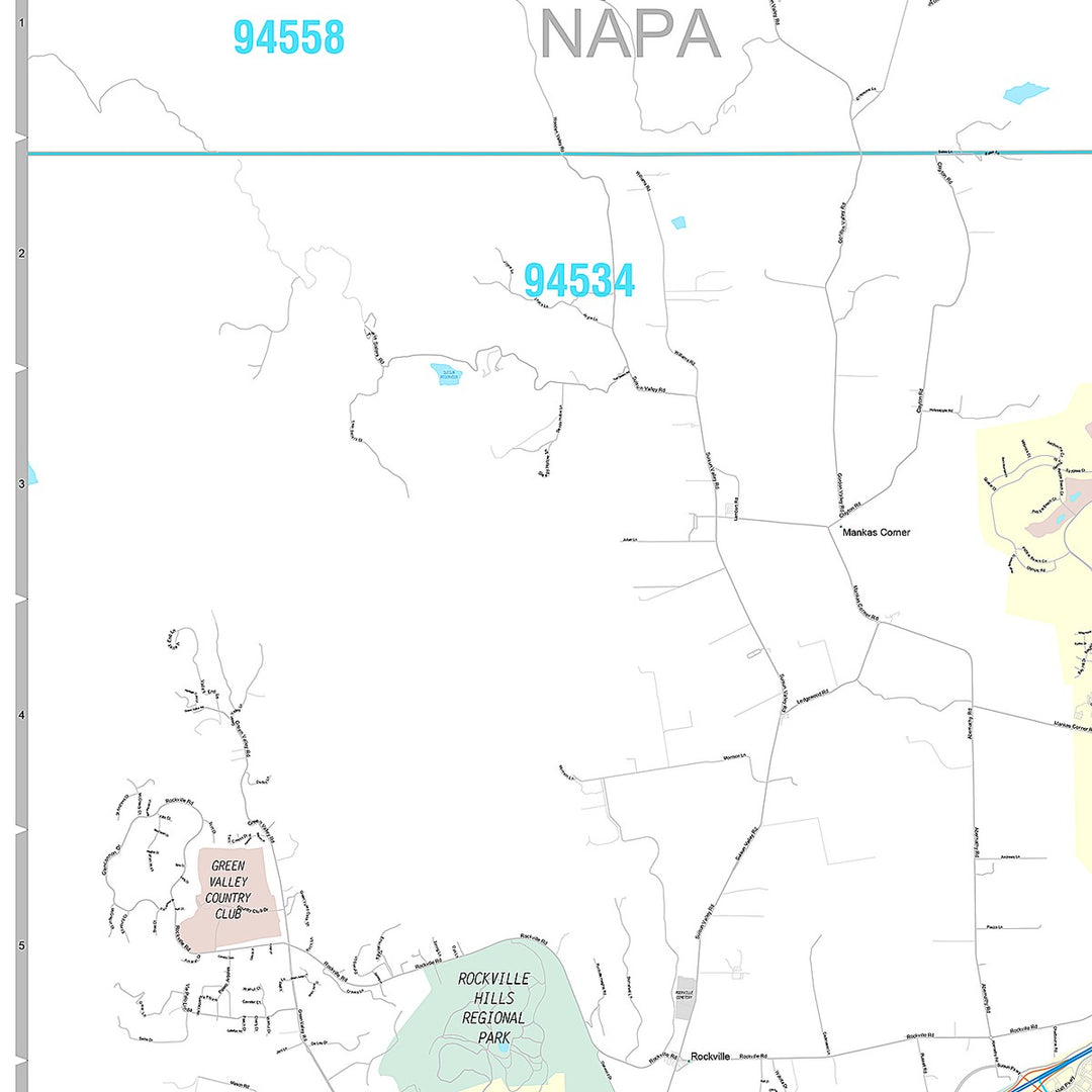 Premium Style Wall Map of Fairfield, CA