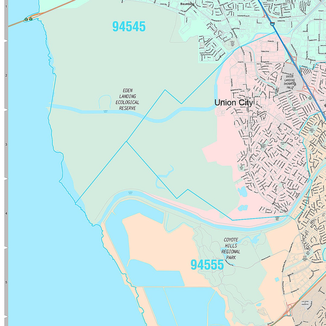 Premium Style Wall Map of Fremont CA