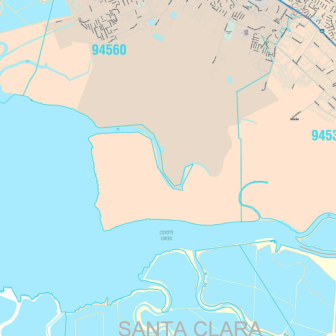 Premium Style Wall Map of Fremont CA