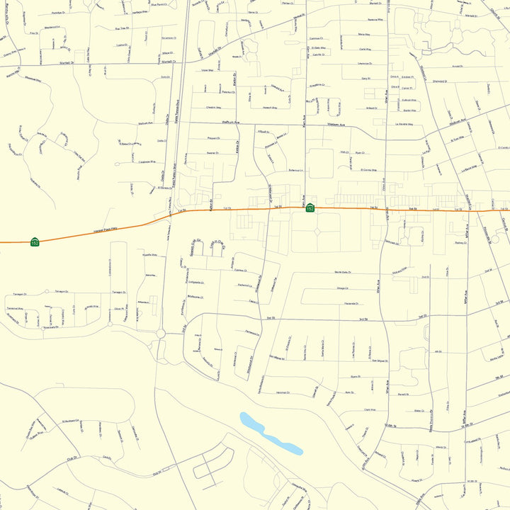 Color Cast Zip Code Style Wall Map of Gilroy, CA