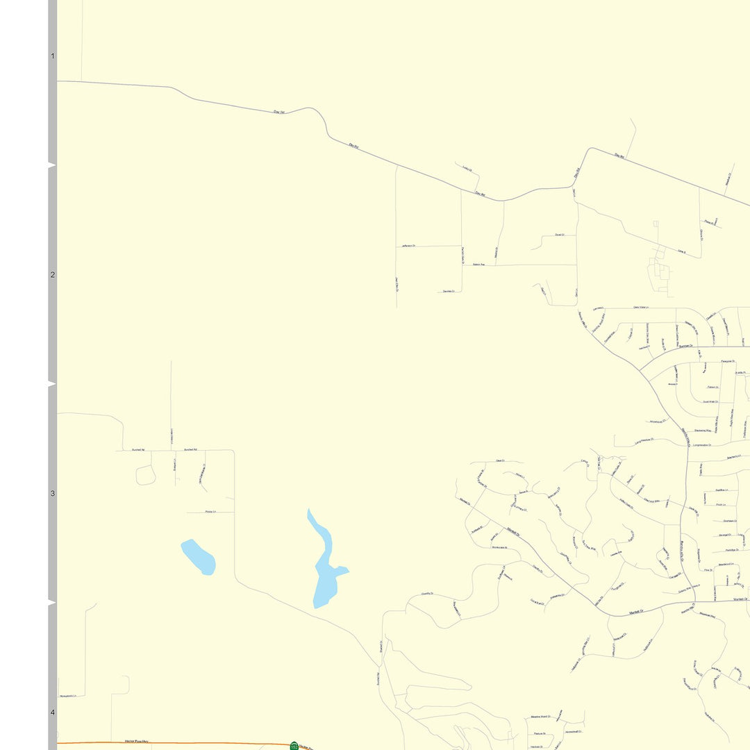 Color Cast Zip Code Style Wall Map of Gilroy, CA