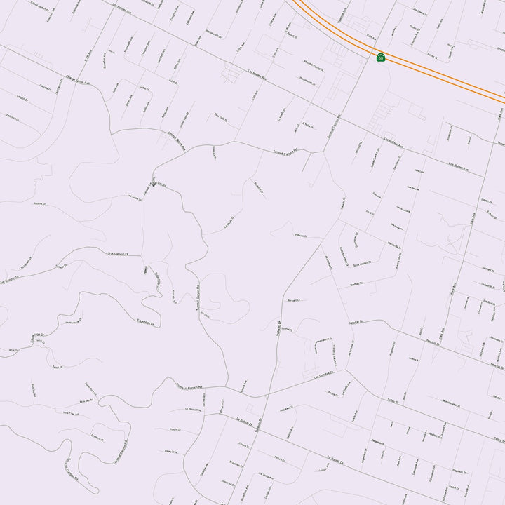 Color Cast Zip Code Style Wall Map of Hacienda Heights, CA