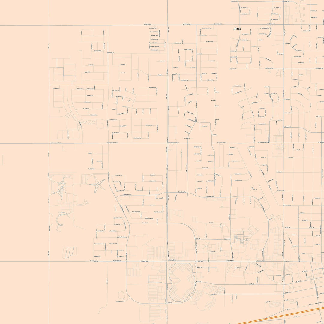 Handford Postcode Map Color Cast Zip Code Style Wall Map of Hanford, CA – American Map Store