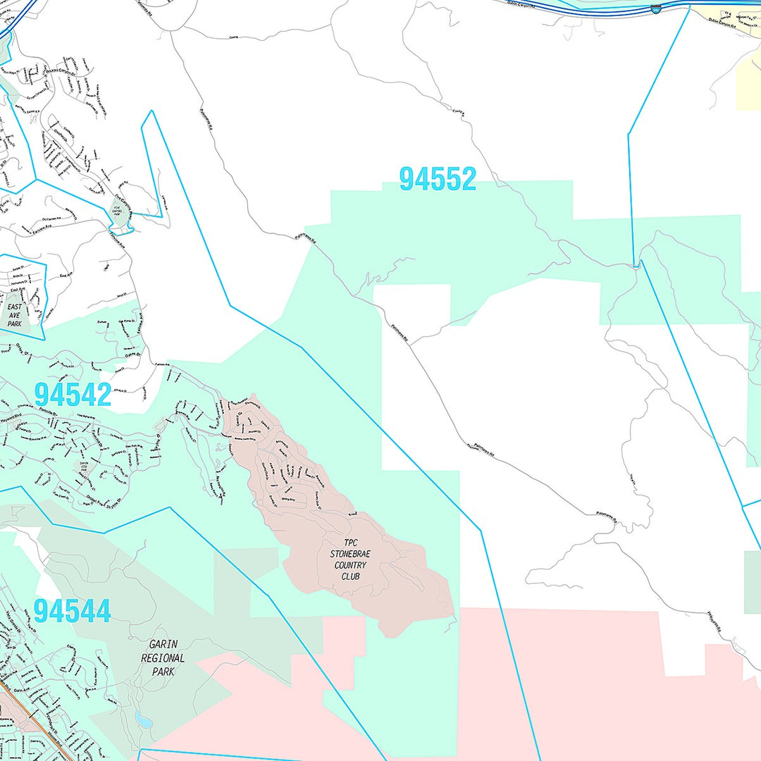 Premium Style Wall Map of Hayward, CA