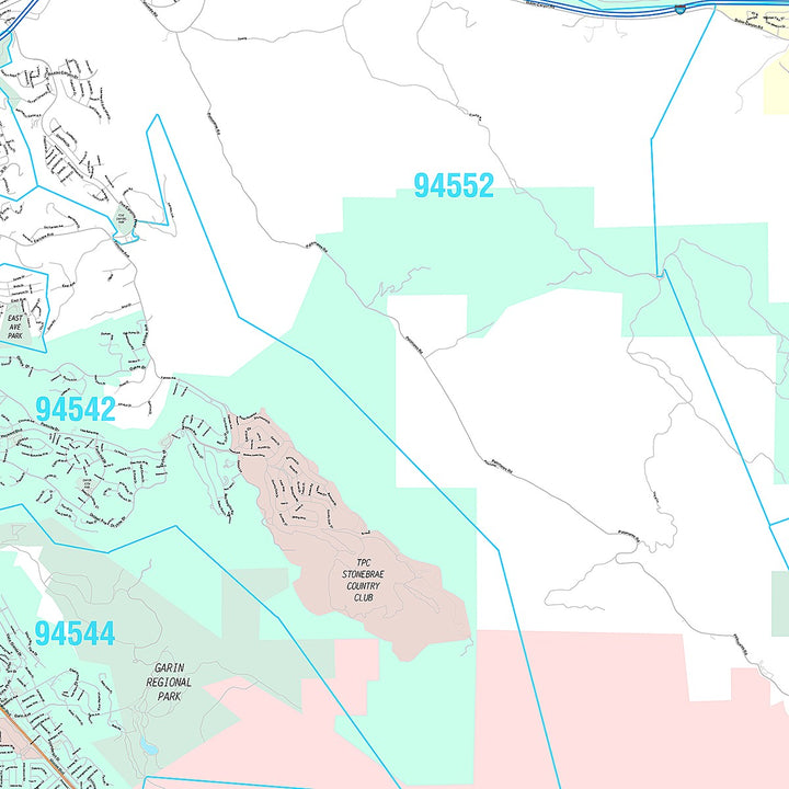 Premium Style Wall Map of Hayward, CA