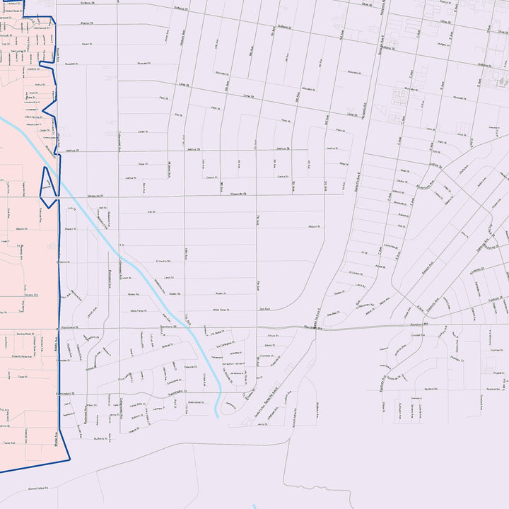 Color Cast Zip Code Style Wall Map of Hesperia, CA