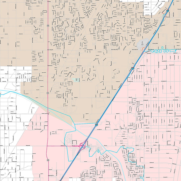 Premium Style Wall Map of Hesperia, CA
