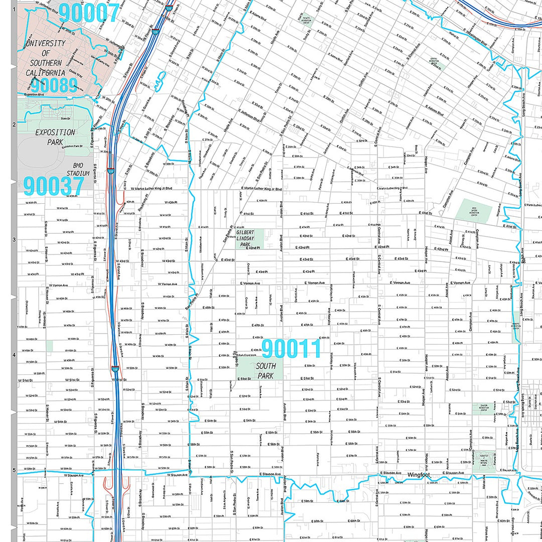 Premium Style Wall Map of Huntington Park, CA