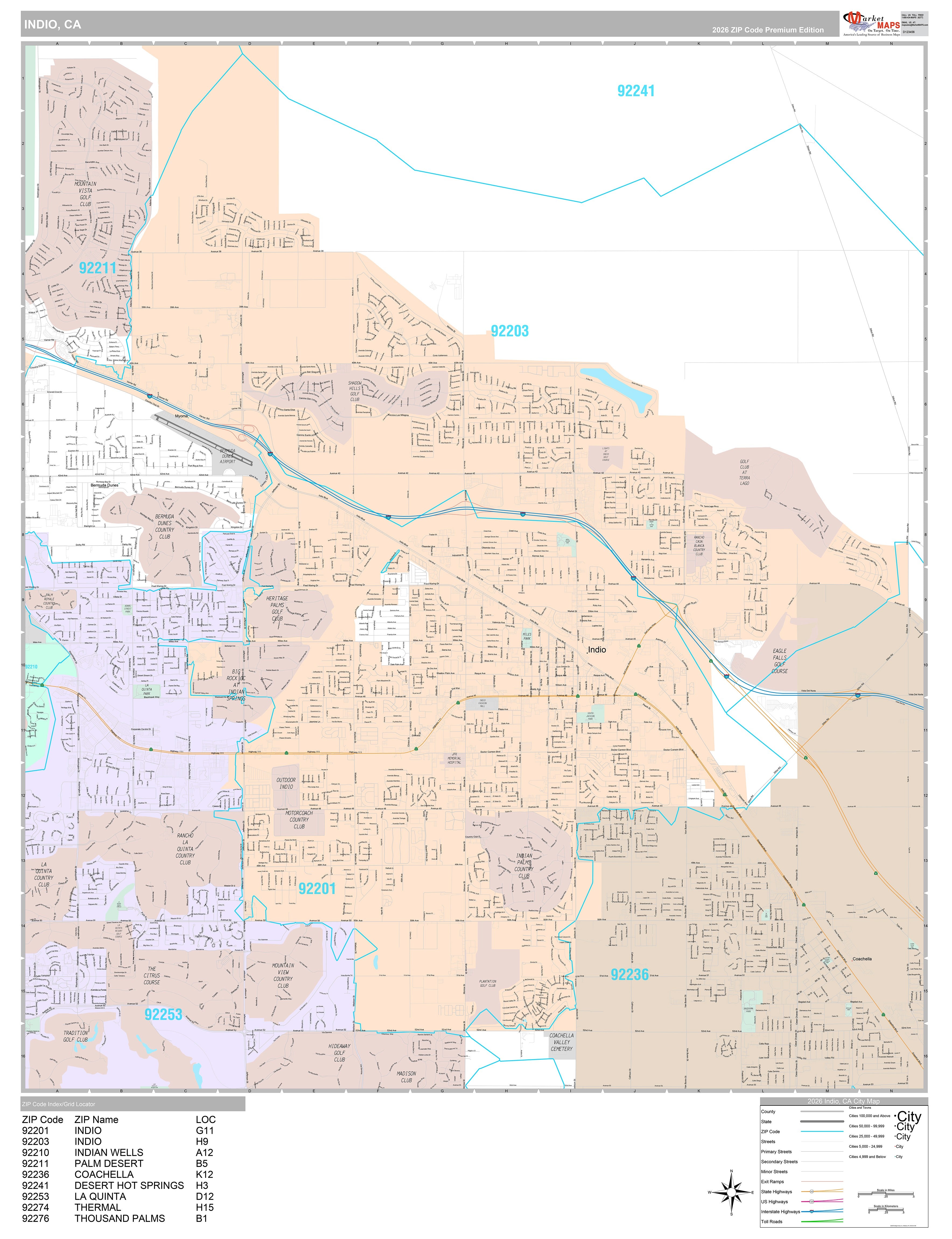 Premium Style Wall Map Of Indio CA American Map Store Ca Indio 01 Main 99601a7b 6e78 4a27 A88c 