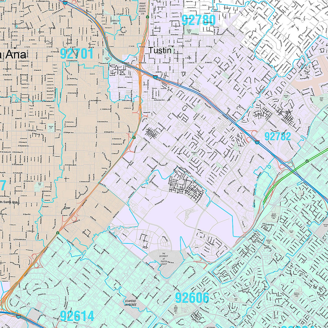 Premium Style Wall Map of Irvine CA