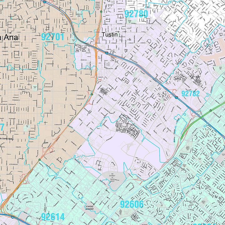 Premium Style Wall Map of Irvine CA