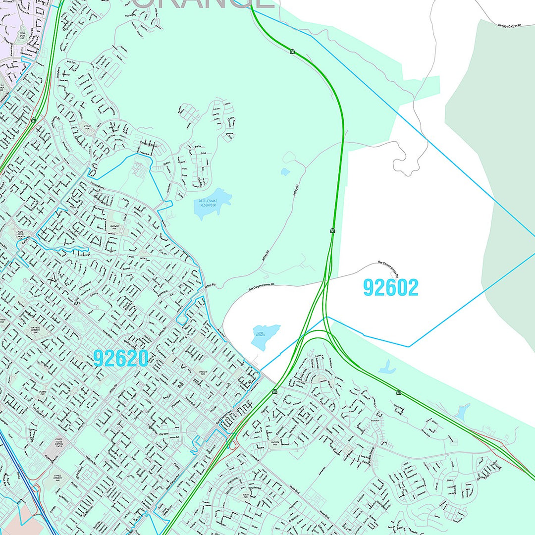 Premium Style Wall Map of Irvine CA
