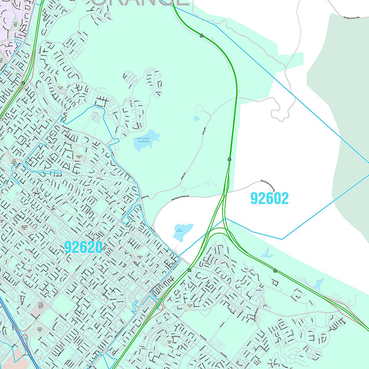 Premium Style Wall Map of Irvine CA