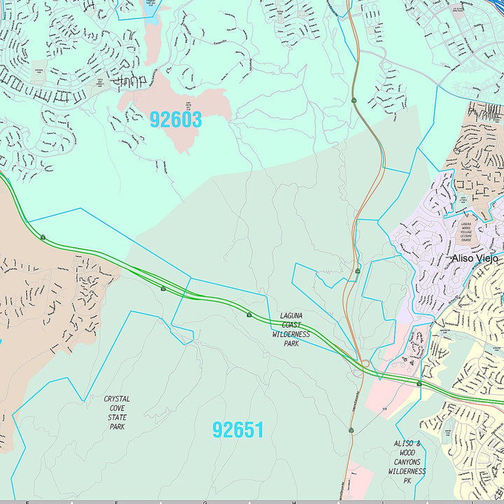 Premium Style Wall Map of Irvine CA