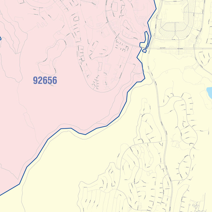 Color Cast Zip Code Style Wall Map of Laguna Niguel, CA