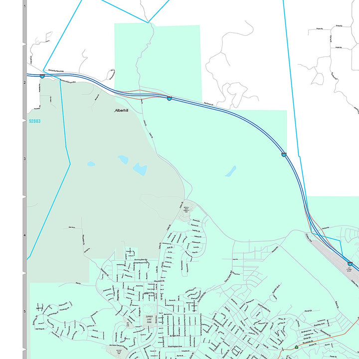 Premium Style Wall Map of Lake Elsinore, CA