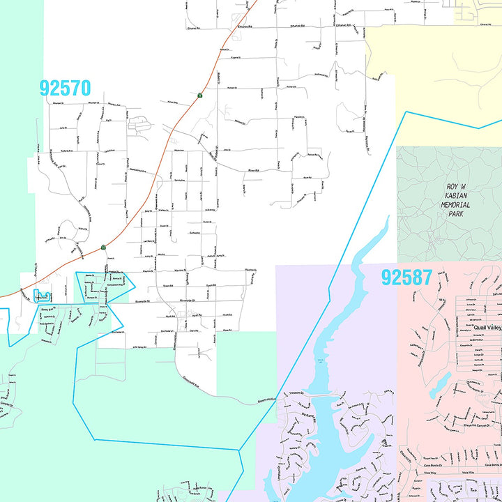 Premium Style Wall Map of Lake Elsinore, CA
