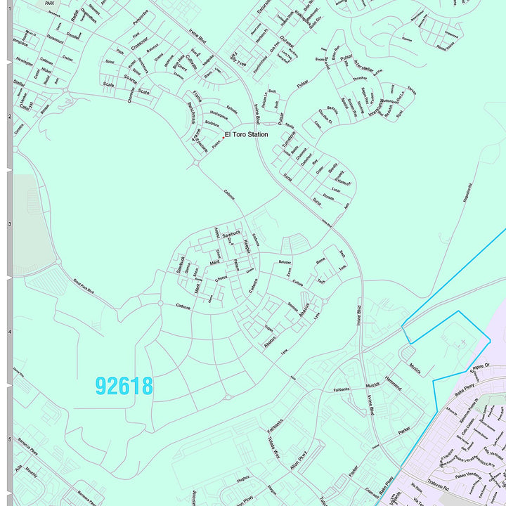 Premium Style Wall Map of Lake Forest, CA