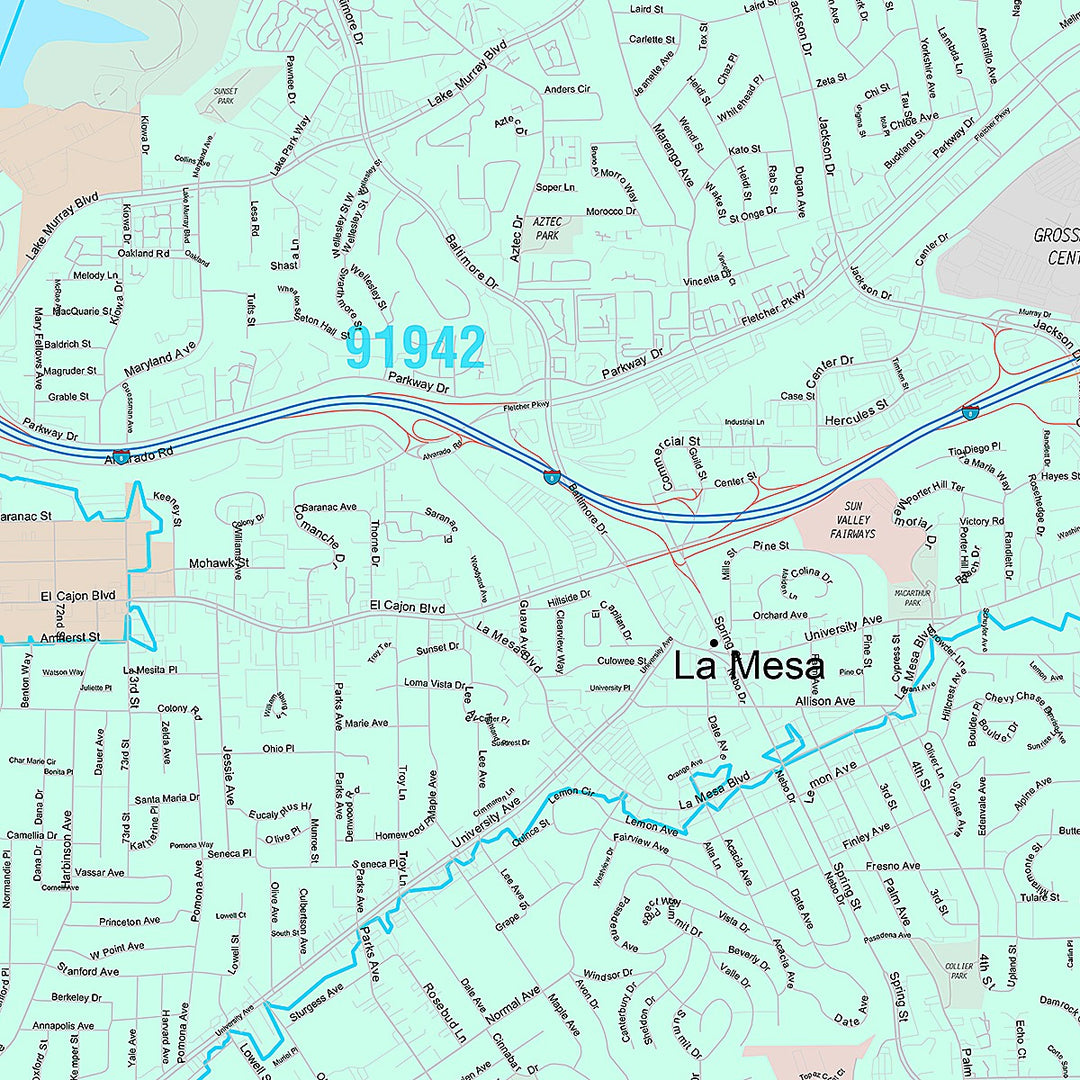Premium Style Wall Map of Lamesa, CA