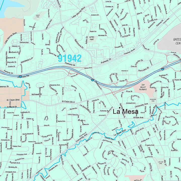 Premium Style Wall Map of Lamesa, CA
