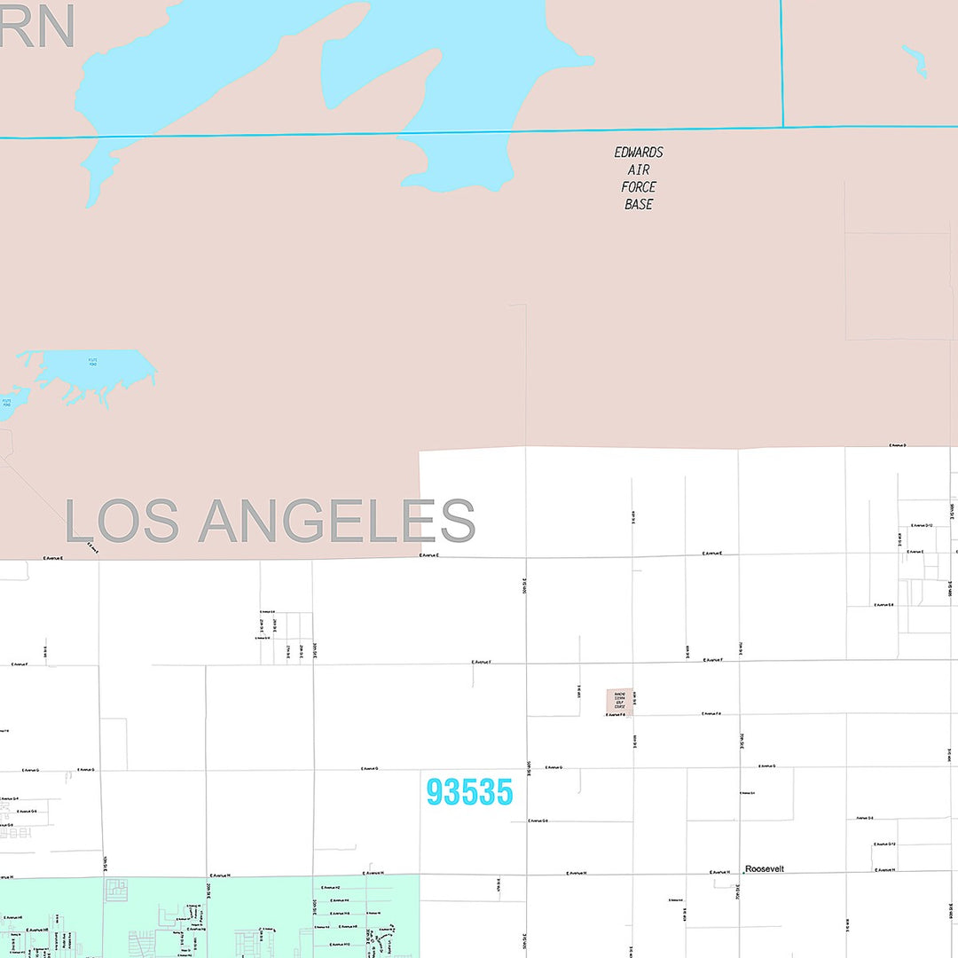 Premium Style Wall Map of Lancaster, CA