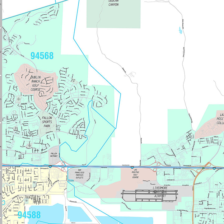 Premium Style Wall Map of Livermore, CA