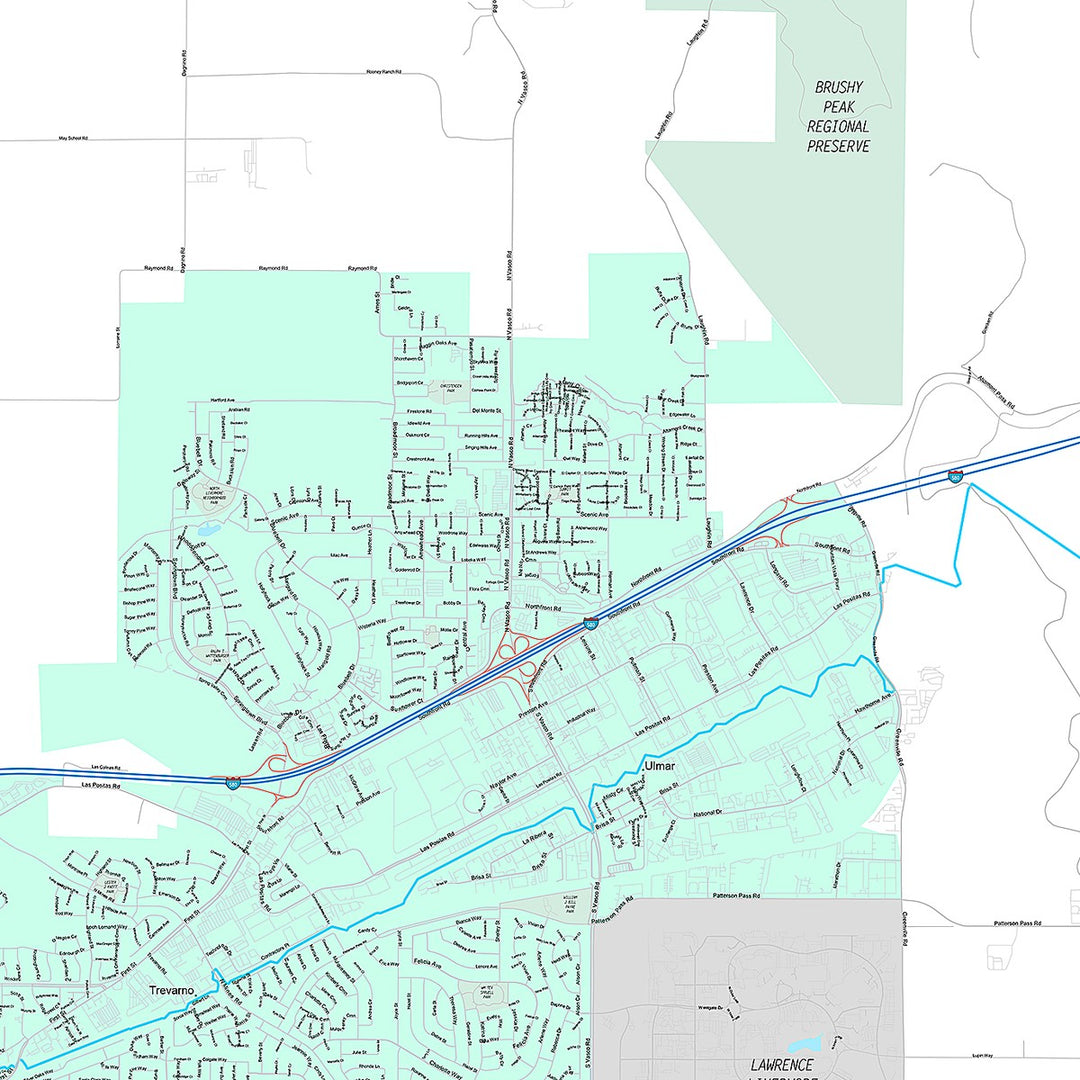Premium Style Wall Map of Livermore, CA