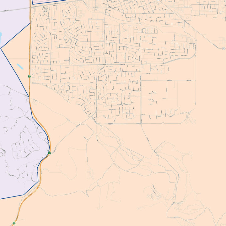 Color Cast Zip Code Style Wall Map of Livermore, CA